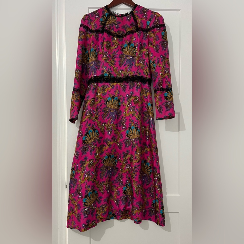 SANDRO Women Pink Silk Dresss 38